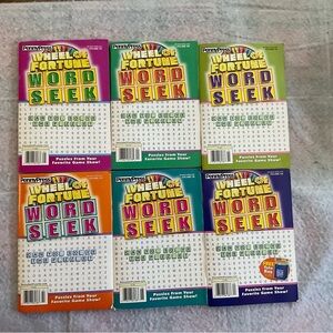 Set of 6 Penny Press Wheel of Fortune Word Seek Puzzle Books